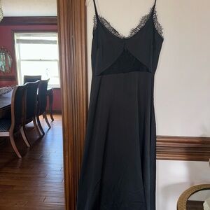 Petal & Pup - Black Lace-Trim Slip Dress